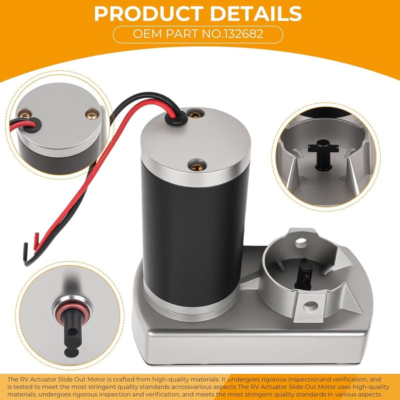 Donpida RV Slide Out Motor Compatible with Lippert Through Frame Slide-Out System, 18:1 Gear Ratio 12V 30A, Replaces 131903, 168956, 295380, RP-785615, M-8910 - Image 2